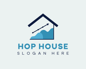 House Arrow Graph logo design