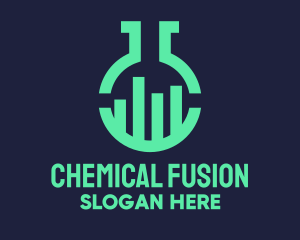 Teal Laboratory Flask logo design