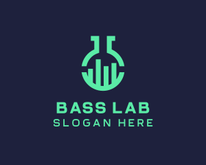 Teal Laboratory Flask logo design