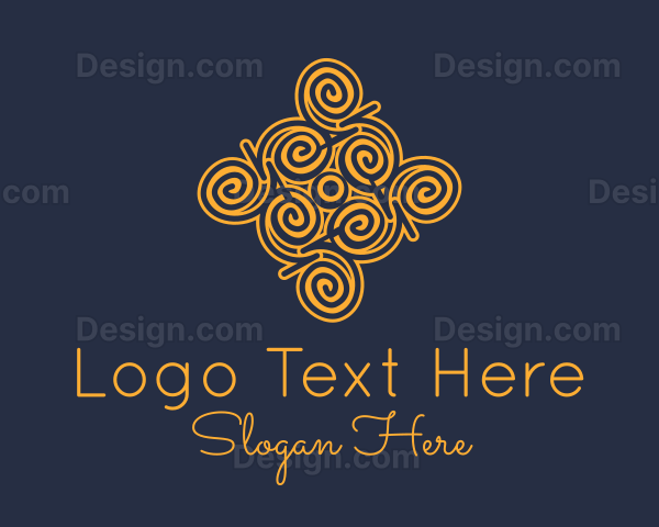 Golden Curvy Pattern Logo