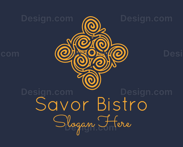 Golden Curvy Pattern Logo