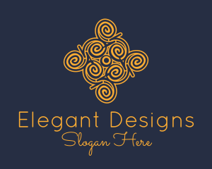 Golden Curvy Pattern logo design