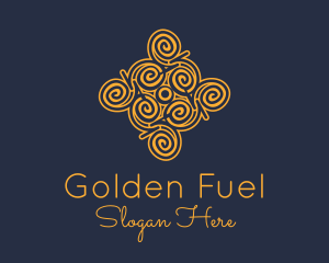 Golden Curvy Pattern logo design