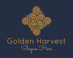 Golden Curvy Pattern logo design