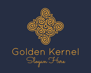 Golden Curvy Pattern logo design