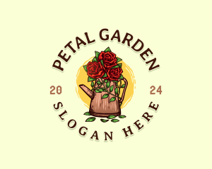 Watering Can Roses logo design