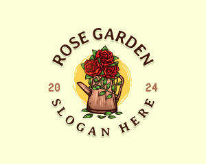 Watering Can Roses logo design