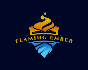 Burning Fire Ice Ventilation logo design