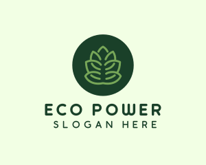 Circle Green Plant  logo design