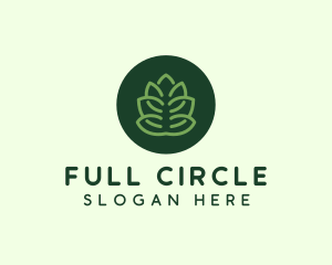 Circle Green Plant  logo design