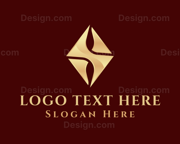 Golden Diamond Gemstone Logo