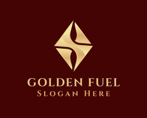 Golden Diamond Gemstone logo design