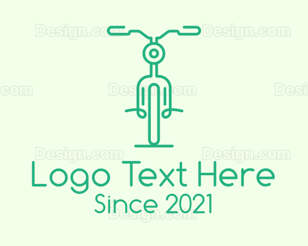 Green Bicycle Outline Logo