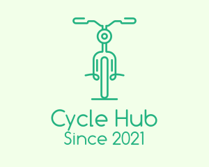 Green Bicycle Outline logo design