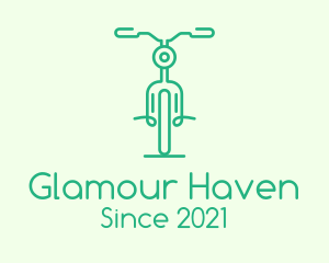 Green Bicycle Outline logo