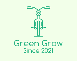 Green Bicycle Outline logo design