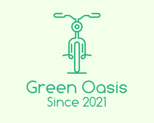 Green Bicycle Outline logo design