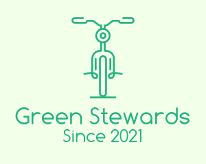 Green Bicycle Outline logo design