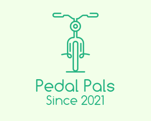 Green Bicycle Outline logo