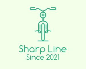 Green Bicycle Outline logo design