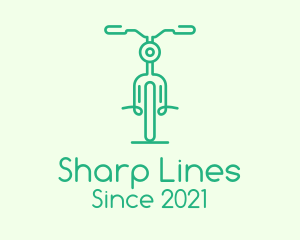 Green Bicycle Outline logo design