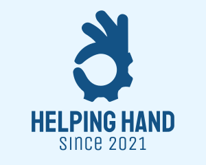 Blue Hand Gesture  logo design