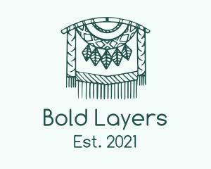 Green Macrame Decoration  logo design