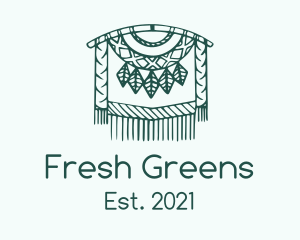 Green Macrame Decoration  logo design