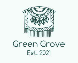 Green Macrame Decoration  logo design