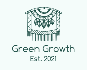 Green Macrame Decoration  logo design