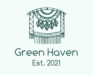 Green Macrame Decoration  logo design