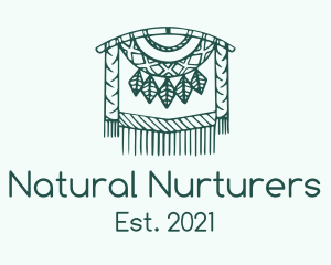 Green Macrame Decoration  logo design