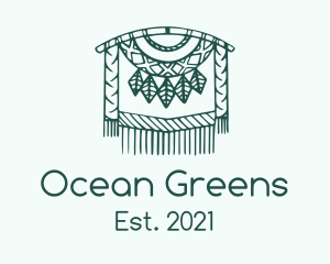 Green Macrame Decoration  logo design