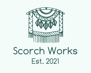 Green Macrame Decoration  logo design