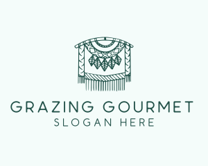 Green Macrame Decoration  logo design