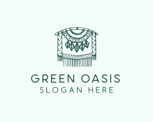 Green Macrame Decoration  logo design