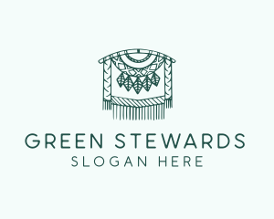 Green Macrame Decoration  logo design