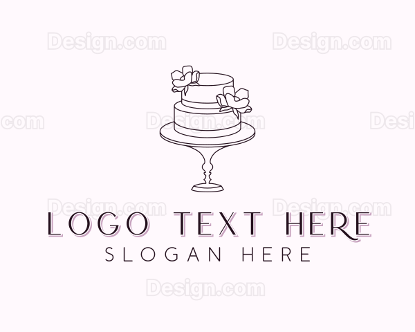 Flower Wedding Cake Logo