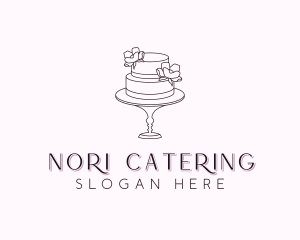 Flower Wedding Cake logo design