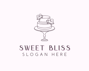 Flower Wedding Cake logo design