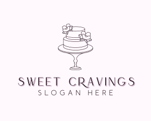 Flower Wedding Cake logo design