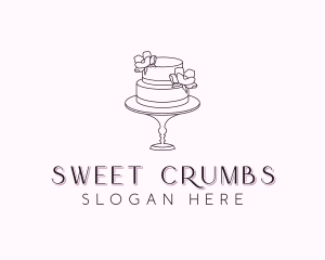 Flower Wedding Cake logo design