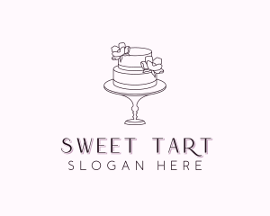 Flower Wedding Cake logo design