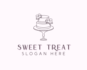 Flower Wedding Cake logo design