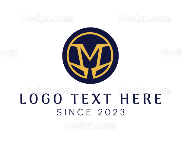 Masculine Gold M Business Logo