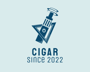 Blue Smoking Vape  logo design