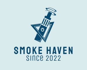 Blue Smoking Vape  logo design