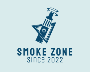 Blue Smoking Vape  logo design