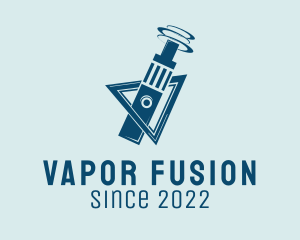 Blue Smoking Vape  logo design