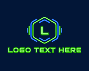 Neon Glow Hexagon logo